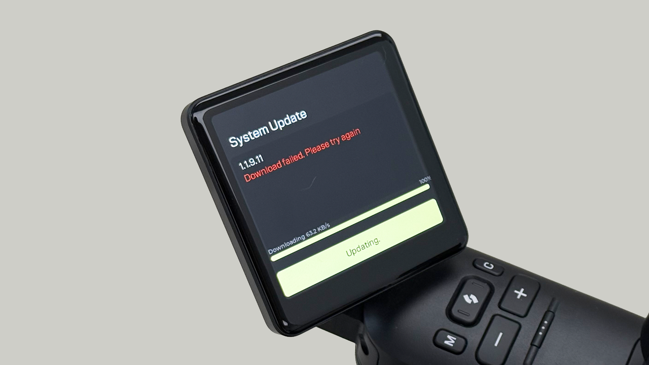 Update failure message screen